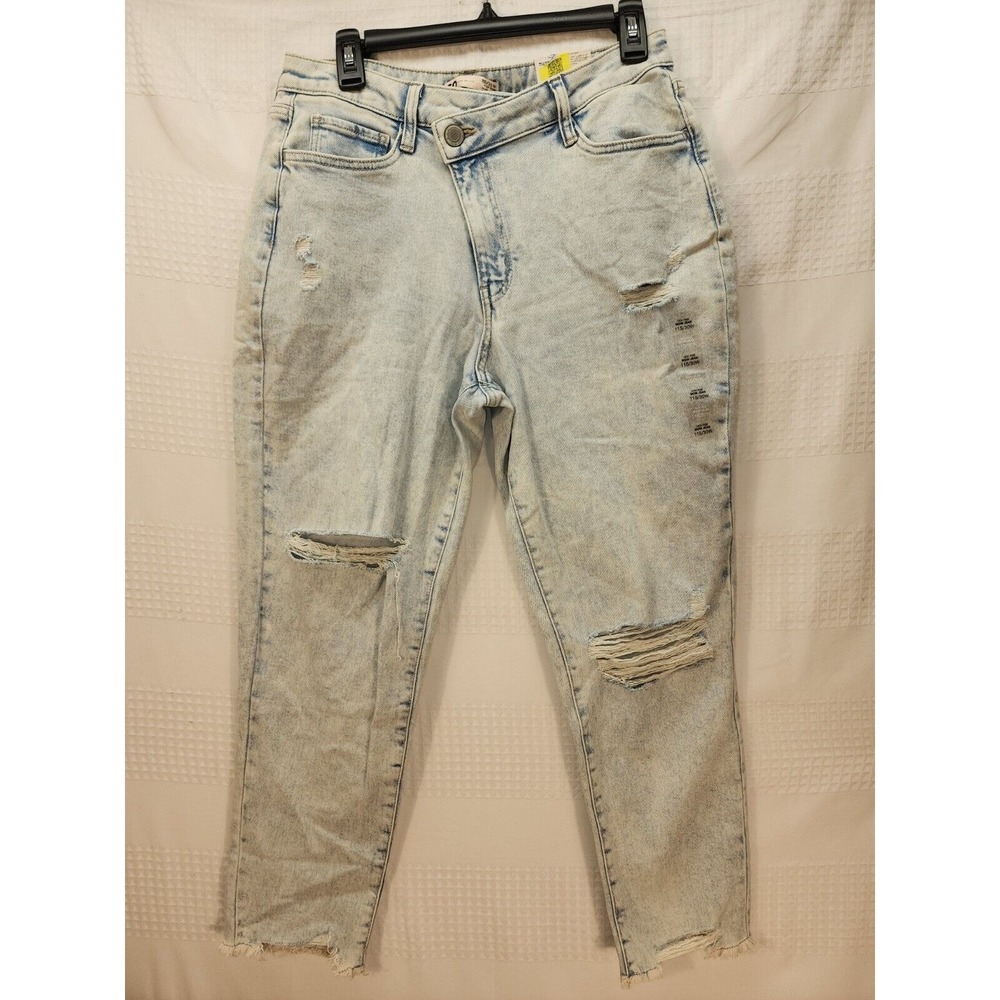 Sonoma Mom Jeans Womens Size 11S Distressed High Rise Stonewash Blue 3244